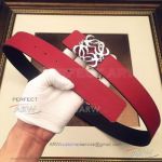 AAA Replica Loewe Red Gentlemen's Leather Belt - SS Buckle 